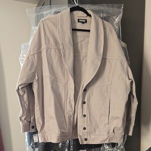 Express Grey Oversized Jean Jacket